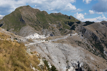 Landscape of marble quarry in Carrara