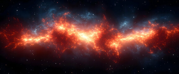 Naklejka premium Colorful Fiery Space Nebula