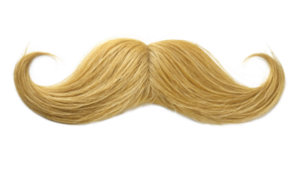 blonde moustache on transparent background