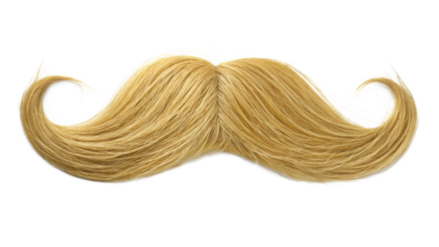 blonde moustache on transparent background - Powered by Adobe