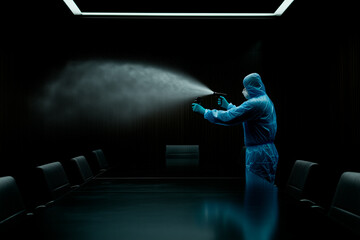Disinfection of Conference Room Using Electrostatic Sprayer