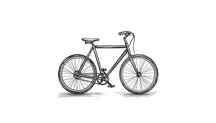Fototapeta premium Minimalist line artwork a bicycle, emphasizing urban mobility in sleek lines