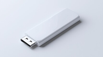 Minimalist white display port adapter on a sleek and modern surface for connection