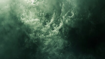Obraz premium Emerald Green Nebula Cloudscape, Celestial Abstract Background, Galaxy Space Wallpaper