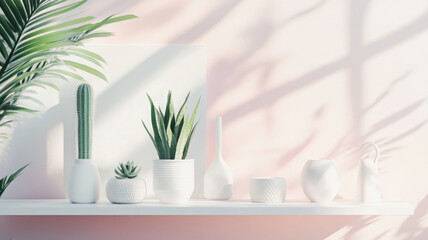 minimalist plant decoration are displayed, radiating tranquil peace