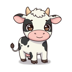Adorable Cartoon Cow Illustration Cute Farm Animal Drawing