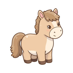 Adorable Cartoon Pony Illustration Cute Equine Clipart