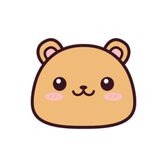 Adorable Cartoon Bear Face Cute Animal Illustration