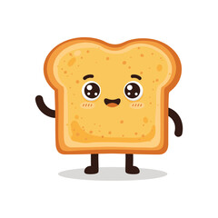 Cute Toast Character Illustration Cartoon Bread Slice
