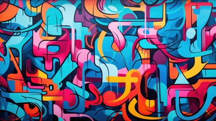 Obraz premium Abstract graffiti paintings vibrant colors texture on the concrete wall background