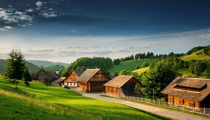 Obraz premium village in the mountains
