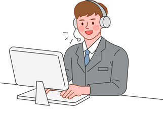 Illustration of people working at the office