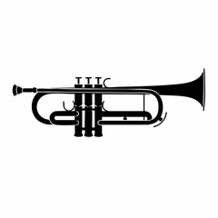 Naklejka premium Trumpet Musical Instrument Silhouette Vector Graphic, Vector Image