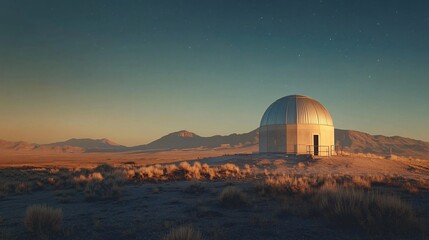Obraz premium Breathtaking Astronomical Views from a Desert Observatory at Night