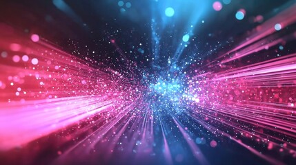 Obraz premium Abstract design showcasing modern light technology in a darkened backdrop.