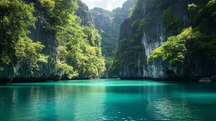 Breathtaking emerald waters nestled in limestone cliffs