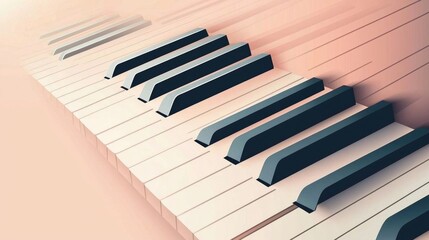 Naklejka premium Creative design incorporating piano keys into a musical landscape.