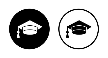 Education icon logo design. Graduation cap sign and symbol. Graduate. Students cap