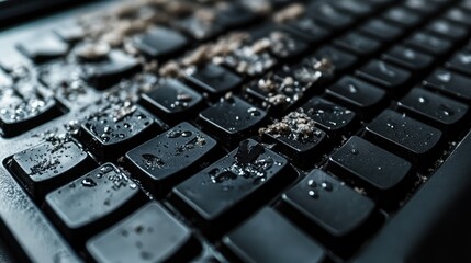 Close-up view of a black keyboard key featuring a trash can icon, indicating a delete or remove function.