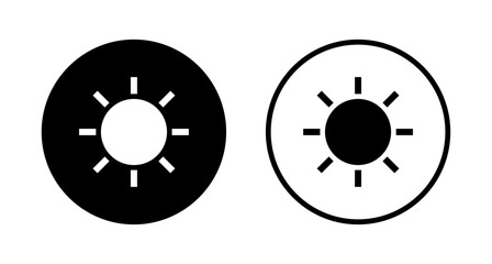 Sun icon logo design. Brightness sign and symbol