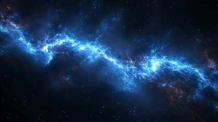Obraz premium Glowing Blue Nebula in Deep Space with Sparkling Stars