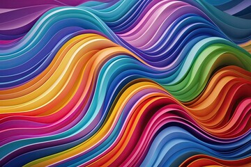 Fototapeta premium Vibrant Wavy Bands in Dynamic Visual Composition for Inspirational Effects
