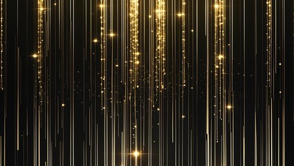 Fototapeta premium Golden Christmas background with abstract patterns and shining stars