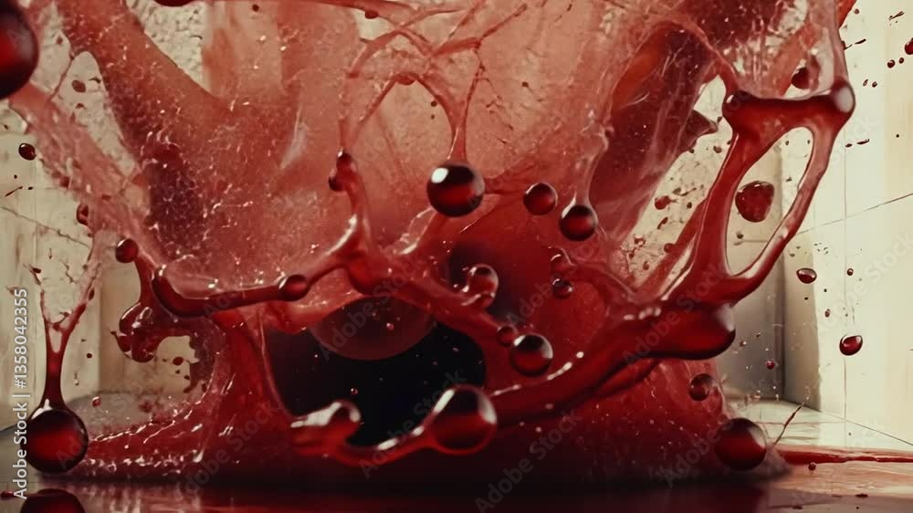Poster detail of an explosion creating vivid splashes generative ai