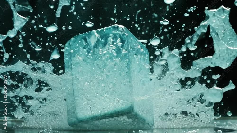 Poster detail of explosion creating a dynamic water splash effect generative ai