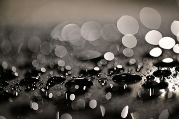 Close-Up of Water Droplets with Bokeh Effect
