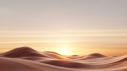 Fototapeta premium Tranquil sunset over smooth sand dunes in desert landscape