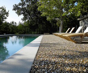 Contemporary Villa Escape: A Luxury Getaway Featuring a Striking Blue Swimming Pool and Clean Architectural Lines, Ideal for an Upscale Holiday