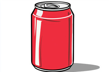 A clean and minimal clipart-style red soda can with a classic aluminum top