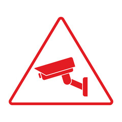 Security camera icon, video surveillance, cctv sign. Triangle indicating camera operation. Surveillance camera,monitoring, safety home protection system. Fixed CCTV, Security Camera Icon Vector.