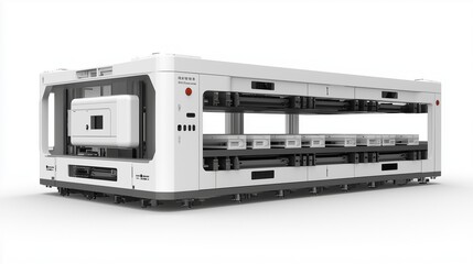 Obraz premium High-Efficiency Robotic System for Logistics and Warehouse Operations, White