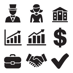 Creative black and white icon bundle