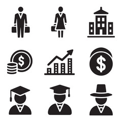 Creative black and white icon bundle