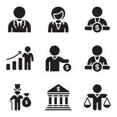 Creative black and white icon bundle