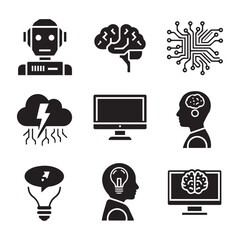 Creative black and white icon bundle