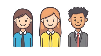 Professional Human Resources Line Design Cartoon Vector Illustration for HR Companies