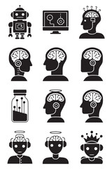 Creative black and white icon bundle