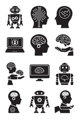 Creative black and white icon bundle