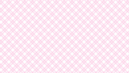 Pink and white diagonal background. Plaid checkered seamless pattern.