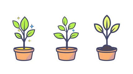 Obraz premium Professional Plant Growth Stages Agriculture Color Line Icon for Agricultural Infographics