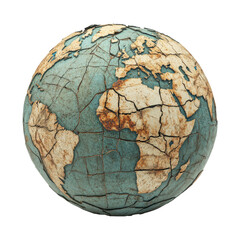 Isolated Vintage Globe on Transparent Background for Graphic Design