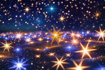 Fototapeta premium Stunning Starry Night Sky with Bright Sparkles and Vivid Glow