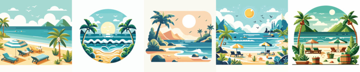 Beach landscape vector