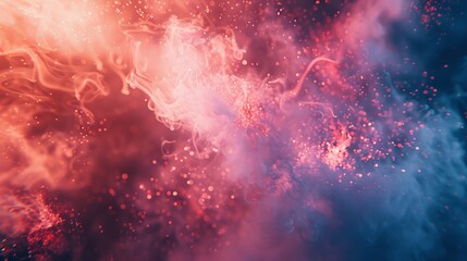 Cosmic Dust Abstract: Red & Blue Nebula Galaxy Background