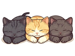 Three Cute Kittens Sleeping