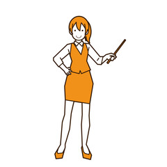 指示棒を持ったビジネスウーマン